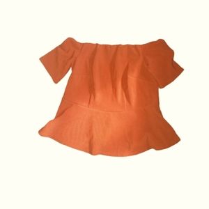 Warm brown peplum top